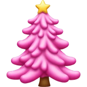 pink christmas tree sticker