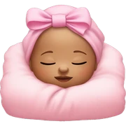 sleeping baby with pink bow on head sticker