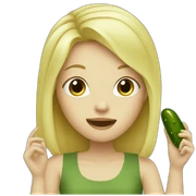 blonde girl eating a pickle sticker