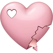 broken light pink heart sticker
