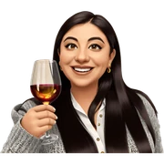 smiling girl with wine glass sticker
