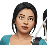 elegant girl with black hair sticker