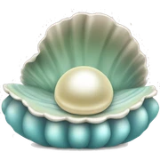Clam with pearl sticker