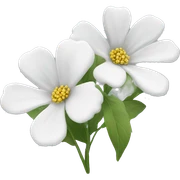 white flowers sticker