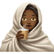 girl inside a blanket sipping coffee eyes closed sticker