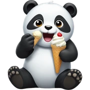 Panda eating ice cream sticker