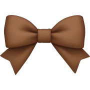 Brown skinny bow sticker