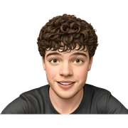 smiling boy in black shirt sticker