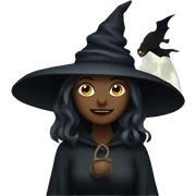 Witch at full moon sticker