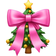 pink christmas bow christmas tree sticker