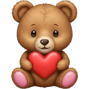 Teddy bear with love heart  sticker