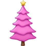 Pink Christmas tree sticker