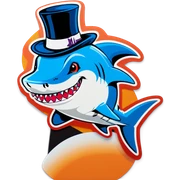 Shark with a top hat sticker