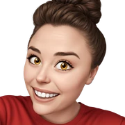smiling girl in red shirt sticker