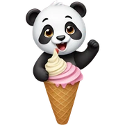 Panda eating ice cream sticker