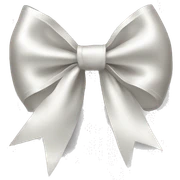 white satin bow sticker