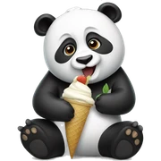 Panda eating ice cream sticker