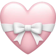 Pastel pink heart with white bow sticker