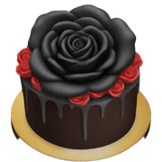 Black rose cake sticker