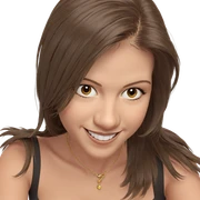 smiling girl with brown hair sticker