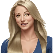 smiling girl with long blonde hair sticker
