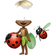 Fairy with a ladybug sticker