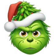 Grinch with a Christmas tree sticker