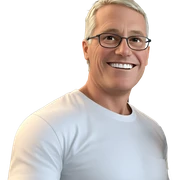 smiling boy in white shirt sticker