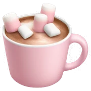 Light Pink mug of hot chocolate with marshmallows  sticker