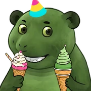 Panda eating ice cream sticker