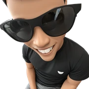 smiling boy in black shirt sticker