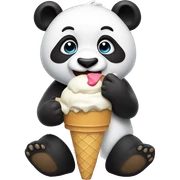 Panda eating ice cream sticker