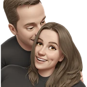 happy embrace with smiling couple sticker