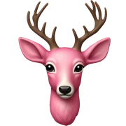 pink deer antique sticker
