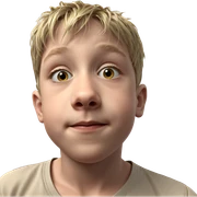 blonde boy portrait in focus sticker