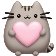 pusheen light pink heart sticker