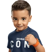 smiling boy indoors in shirt sticker
