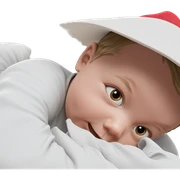 boy with hat by tree sticker