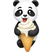 Panda eating ice cream sticker