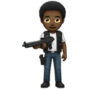black man with a gun sticker