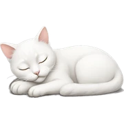 white cat sleeping sticker