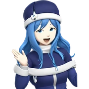 girl with blue hair waving sticker