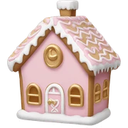 light pink and gold and white gingerbread house sticker