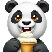 Panda eating ice cream sticker