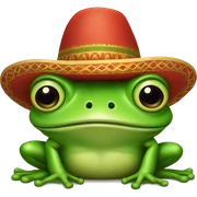 frog with mexican hat sticker