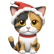 calico cat in Christmas pajamas  sticker