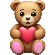 Teddy bear with pink and red hearts around sticker