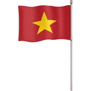 vietnam flag with pole sticker