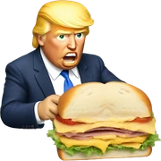 Donald Trump eating a sandwich  sticker