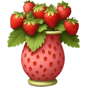 strawberry vase sticker